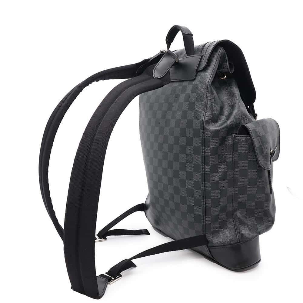 Louis Vuitton Christopher Black Graphite Backpack Daypack Rucksack Damier